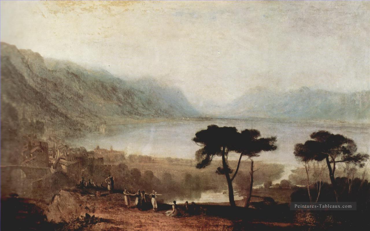 Le lac Léman vu de Montreux Turner Paysage Peintures à l'huile